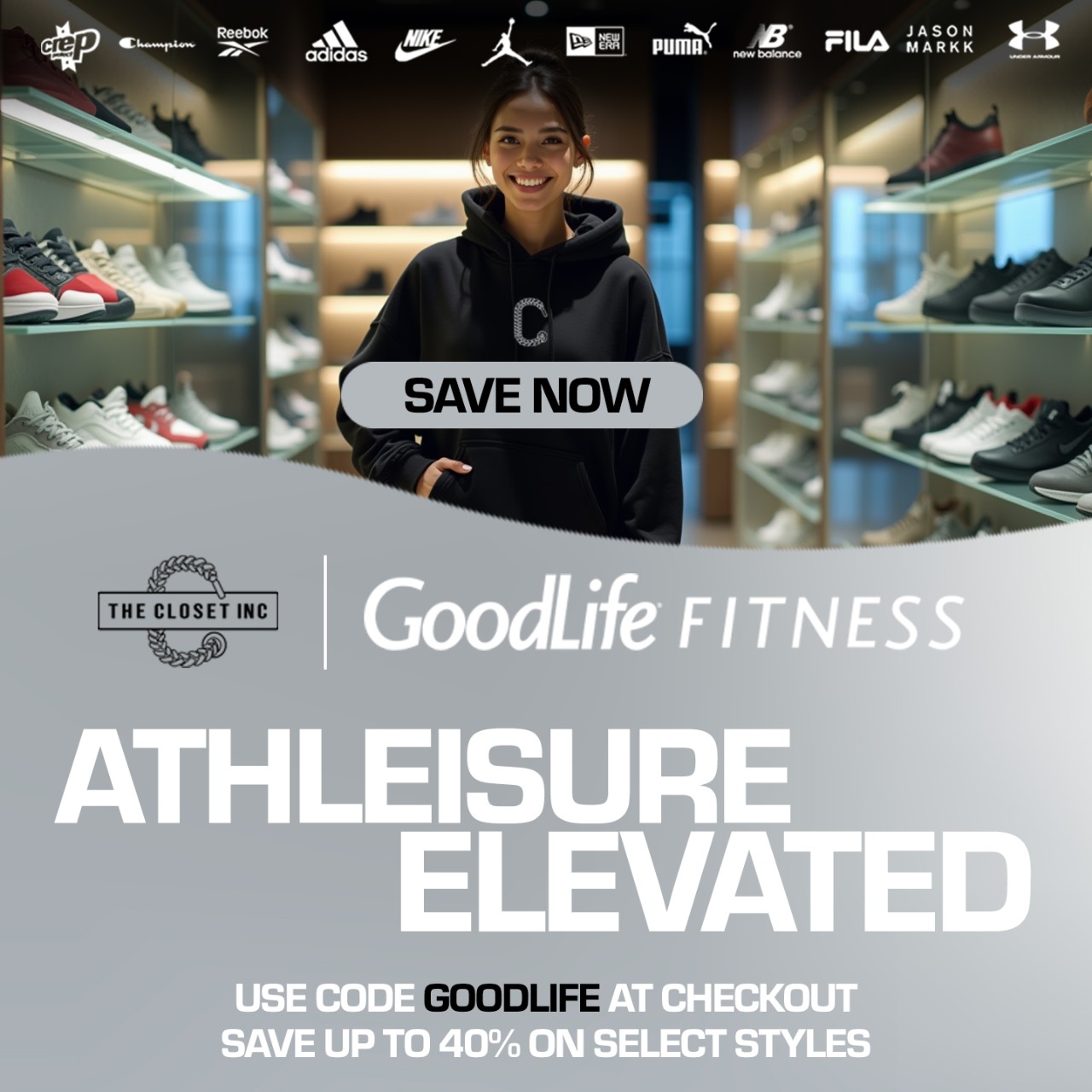 The Closet Inc. Use code GOODLIFE at checkout, save up to 40% on select styles.