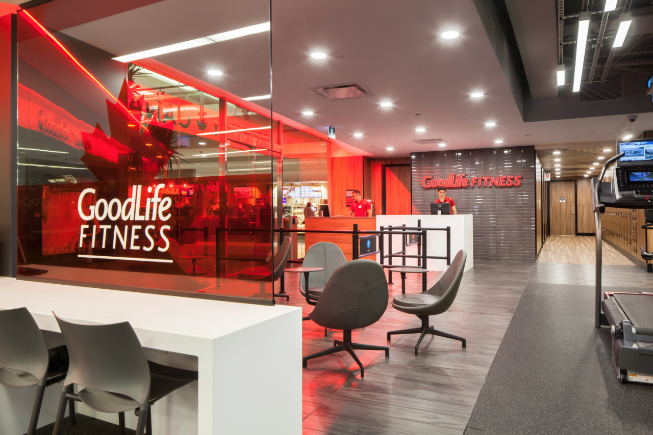 Interior of a GoodLife Fitness Club